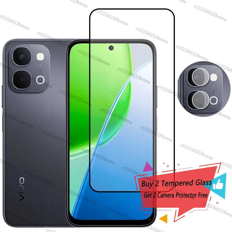 Premium Full Cover Tempered Glass Screen Protector with Camera Lens Film, 6.75 Inch