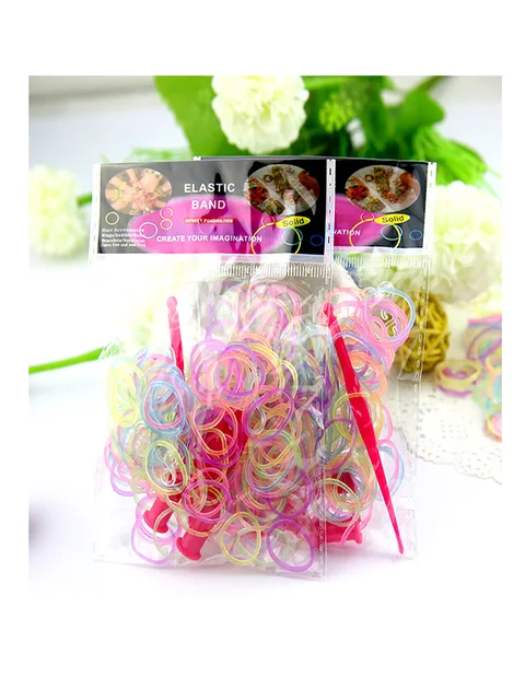 600pc DIY Toys Rubber Loom Bands Set Kid DIY Bracelet Silicone Rubber Bands Elastic Rainbow Weave Loom Bands Toy for Kids Goods 3