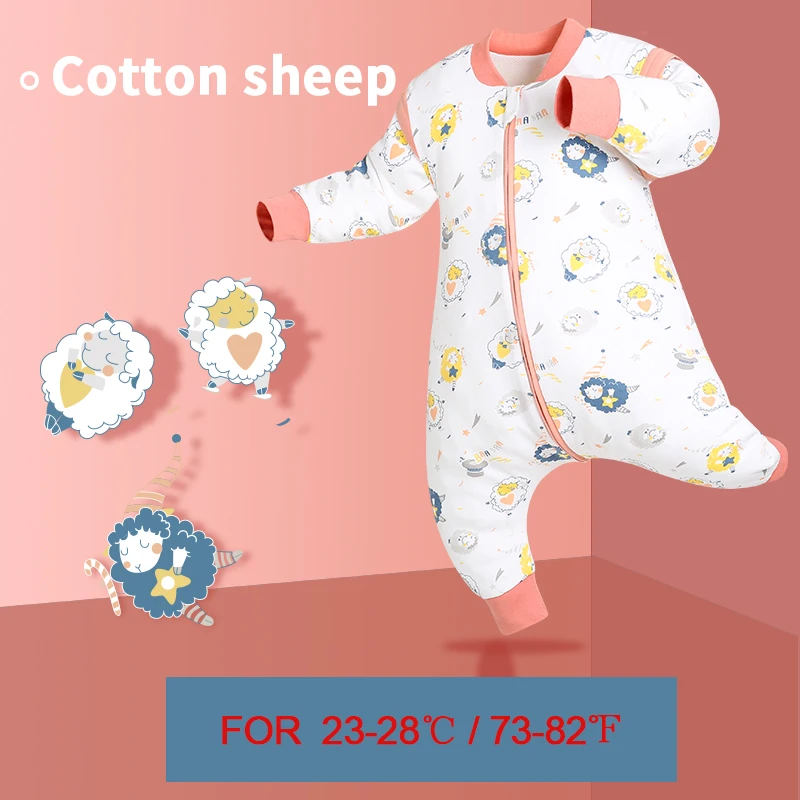 Spring Autumn Toddler Child Cartoon Romper Baby Kids Cotton Pajamas Boys Girls One Piece Sleepwear 1-4 Yrs Split Leg Jumpsuit
