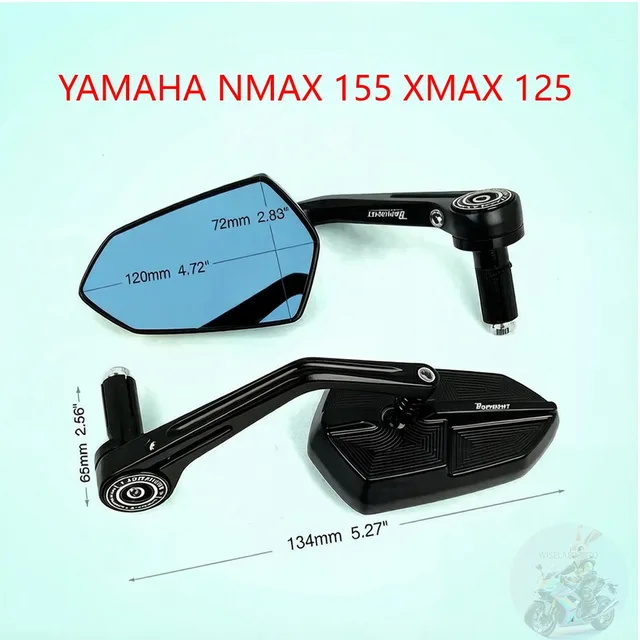 Bar End Mirror For YAMAHA NMAX 155 XMAX 125 250 300 400 Motorcycle Mirrors Rearview 2pcs Handle Bar End Mounting
