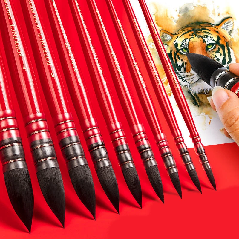 Calligraphy Brush Paint Brush Professional Watercolor Brush Squirrel Nylon Hair Brush Pen Calligraphy Round Point Hand Painting Art Supplies