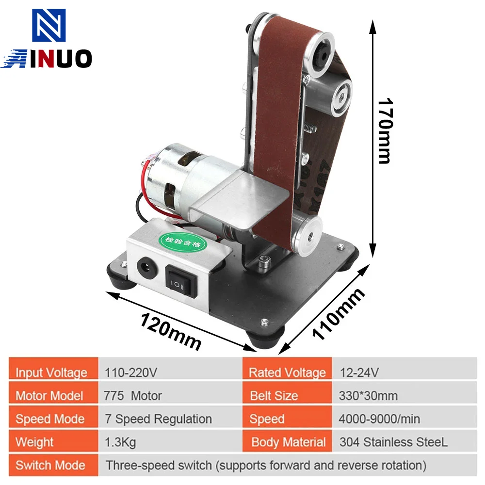 Mini Multifunctional Electric Power Belt Sander DIY Polioshing Machine Knife Edge Sharoener Tool Workshop Sanding Machine electric grinder electric sander belt sander cordless sander cordless grinder saw blade sharpener