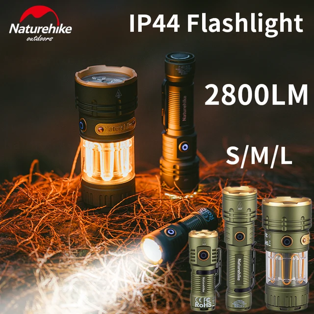 Naturehike Outdoor Flashlight LED 2800LM High Power Lumens Lamp Camping Portable Lanterns Torch 250m Long Range Waterproof Light