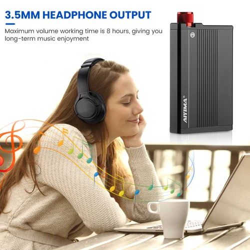 AIYIMA 휴대용 스테레오 헤드폰 앰프, HiFi 이어폰 앰프, 16-300Ω, 3.5MM AUX 오디오 앰프, 휴대폰 안드로이드 뮤직 플레이어 4