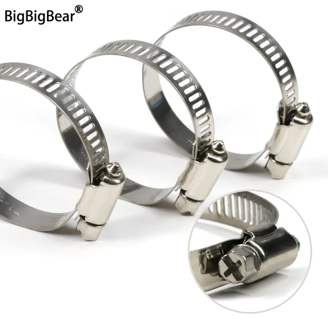 1pcs ท่อ Clamps ปรับสแตนเลส 8 ~ 120 มม.การใช้ท่อ Clamp หนอนเกียร์ Plier เครื่องมือก๊อกน้ําท่อ Fastener 1