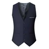 Men's Casual Business Vests Slim Fit Formal Business Vest Large Size Waistcoat for Suit or Tuxedo Wedding Formal Prom 3