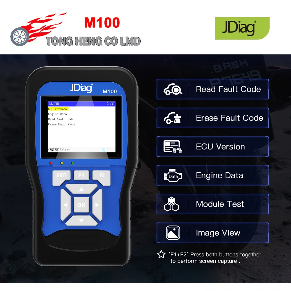 

Original JDiag M100 Motorcycle Diagnostic Tool for K-awasaki Y-amaha S-uzuki ETC Motorbike Scanner Motor Scan Battery Tester