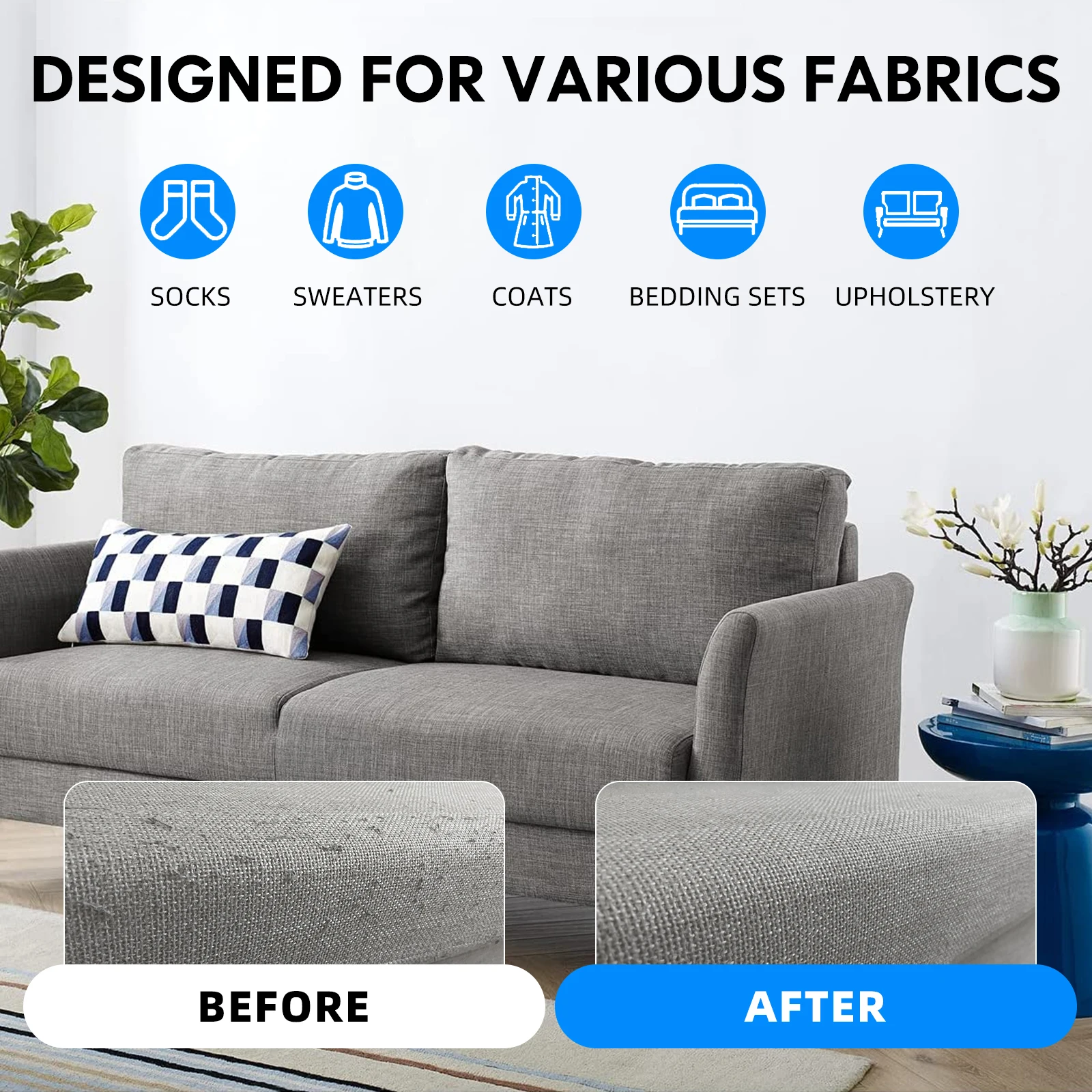Electric Lint Remover Fabric Shaver Rechargeable Sweater Defuzzer for Clothes Furniture Couch Blanket Led Digital Display Fuzzs