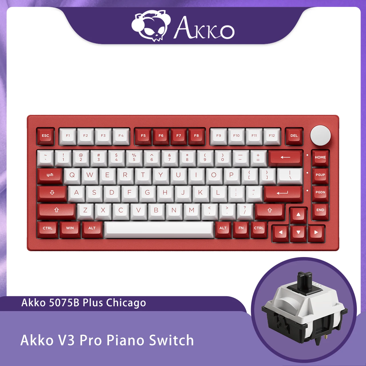 Akkoメカニカルゲーミングキーボード Akko-メカニカルゲーミングキーボード,3084b plus,黒と金,rgb