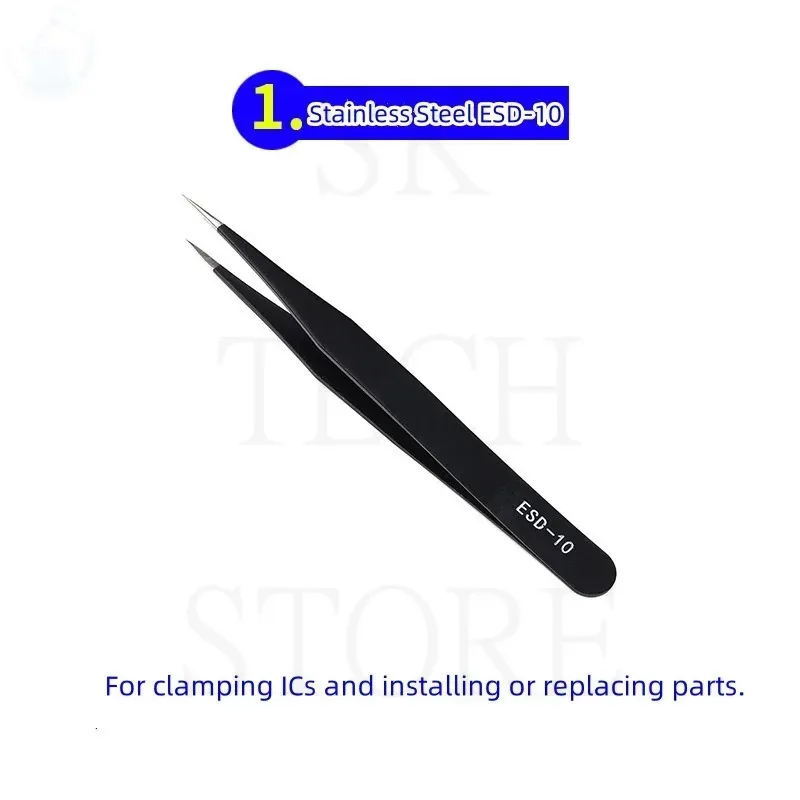 6PCS ESD Precision Tweezers Set