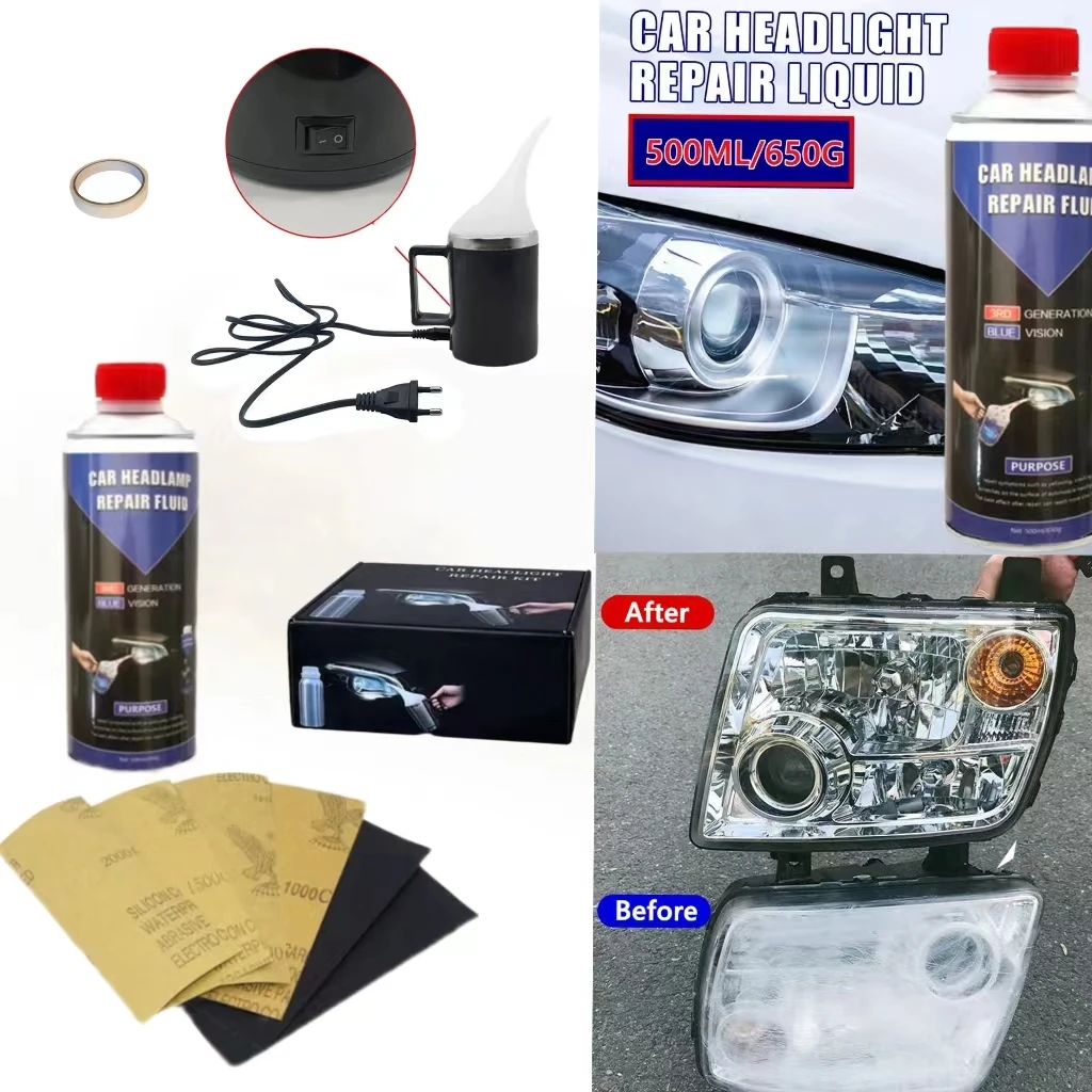 

500ML Headlight Restorer Fumigation Kit Headlight Chemical Polishing Car Headlight Renovation Liquid polymer kit for Headlights