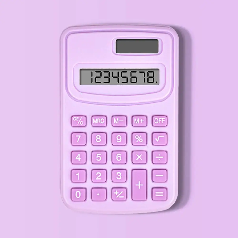 Small Solar Calculator Portable Calculator Cute LCD Electronic Calculator Home Office Primary School Students Teaching Supplies - 4