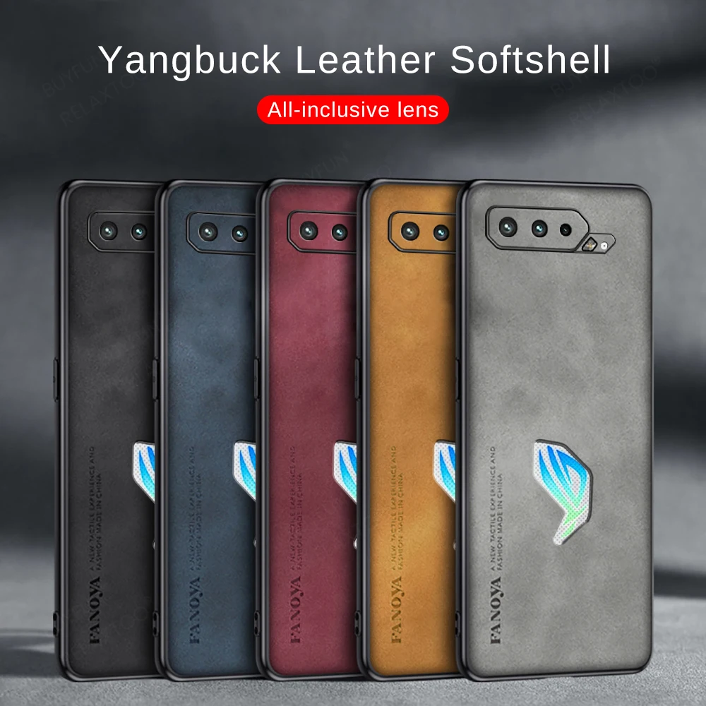 Per Asus Rog Phone 5 6 5G Yangbuck Leather Soft Shell Fashion Luxury Cell Phone Cover Posteriore Custodia Protettiva Antiscivolo Anti-Goccia
