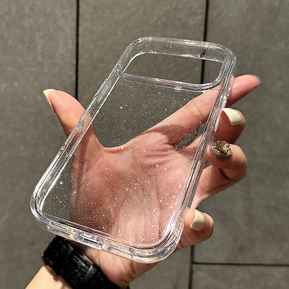 Elegant Sparkling Clear Luxury Case with Soft Silicone Transparent Bumper