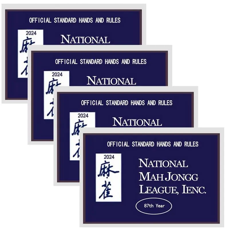 National Mah Jongg League Cards 4 PCS Large Size Mah Jongg League Card Set Mahjong Scorecard With Standard Hands And Rules