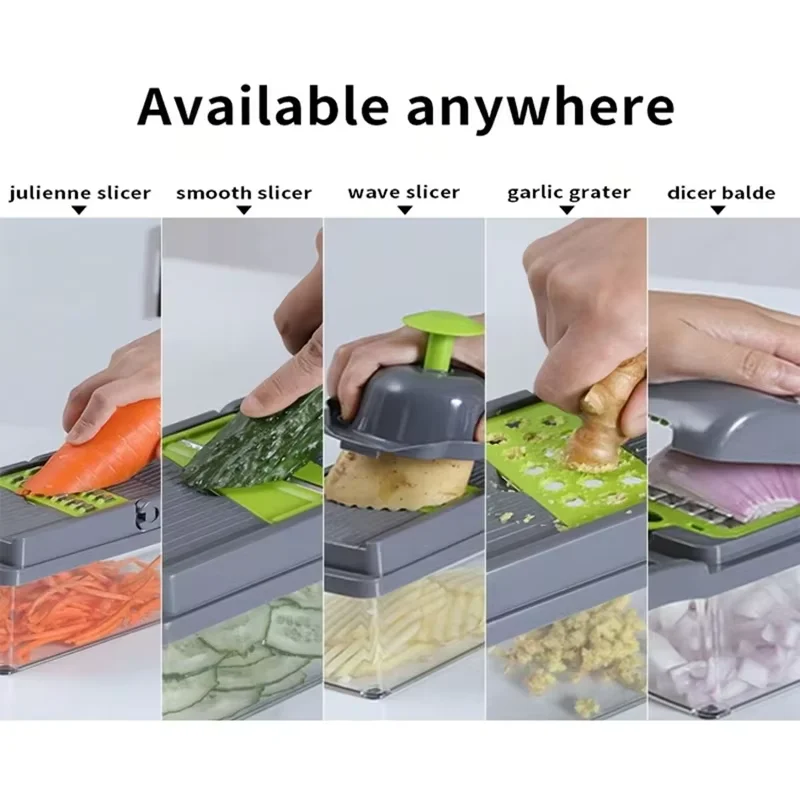 Vegetable Cutter Portable Multifunctional Slicer Potato Chopper Carrot Grater Reusable Fruit Veggie Cutting Tool