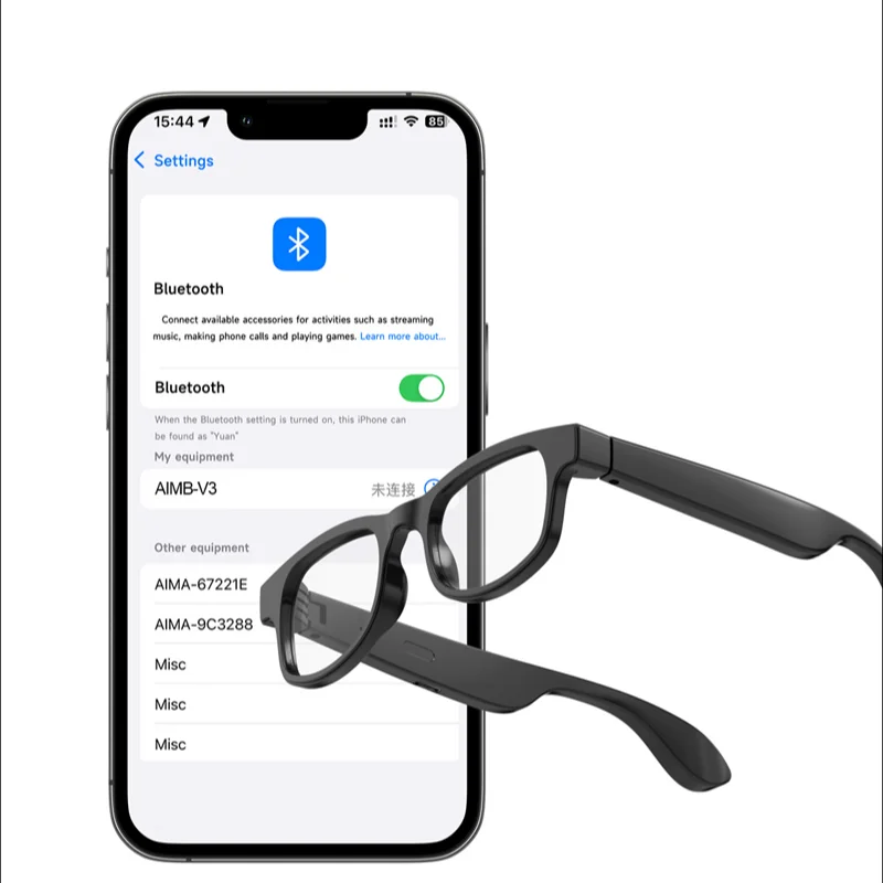 AIMB Smart Glasses with AI Voice Assistant and HD Camera - Stylish Bluetooth Sunglasses