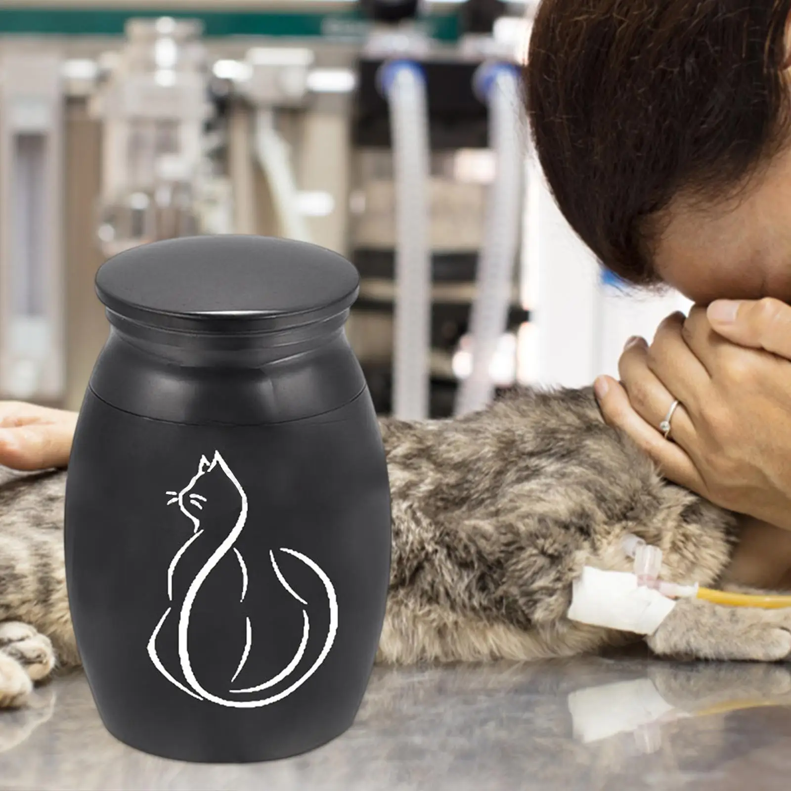 Pet Ash Urn Pet Supplies Funeral Cremation Memorial Urns Stainless Steel Urn For Funerary Caskets Supplies Dog Remembrance