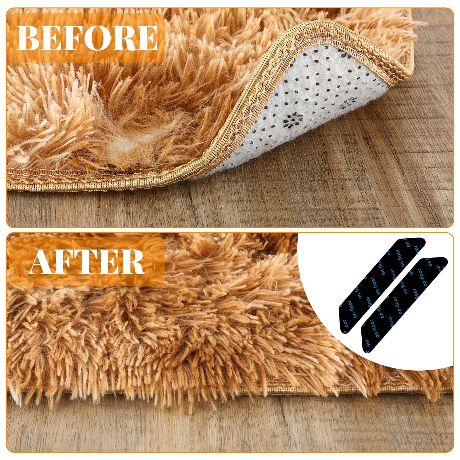 Double Sided Anti Slip Rug Grippers Reusable Carpet Anti Curling Carpet Patch Sticker Floor Rug Mat Tape Gripper Corner Pad