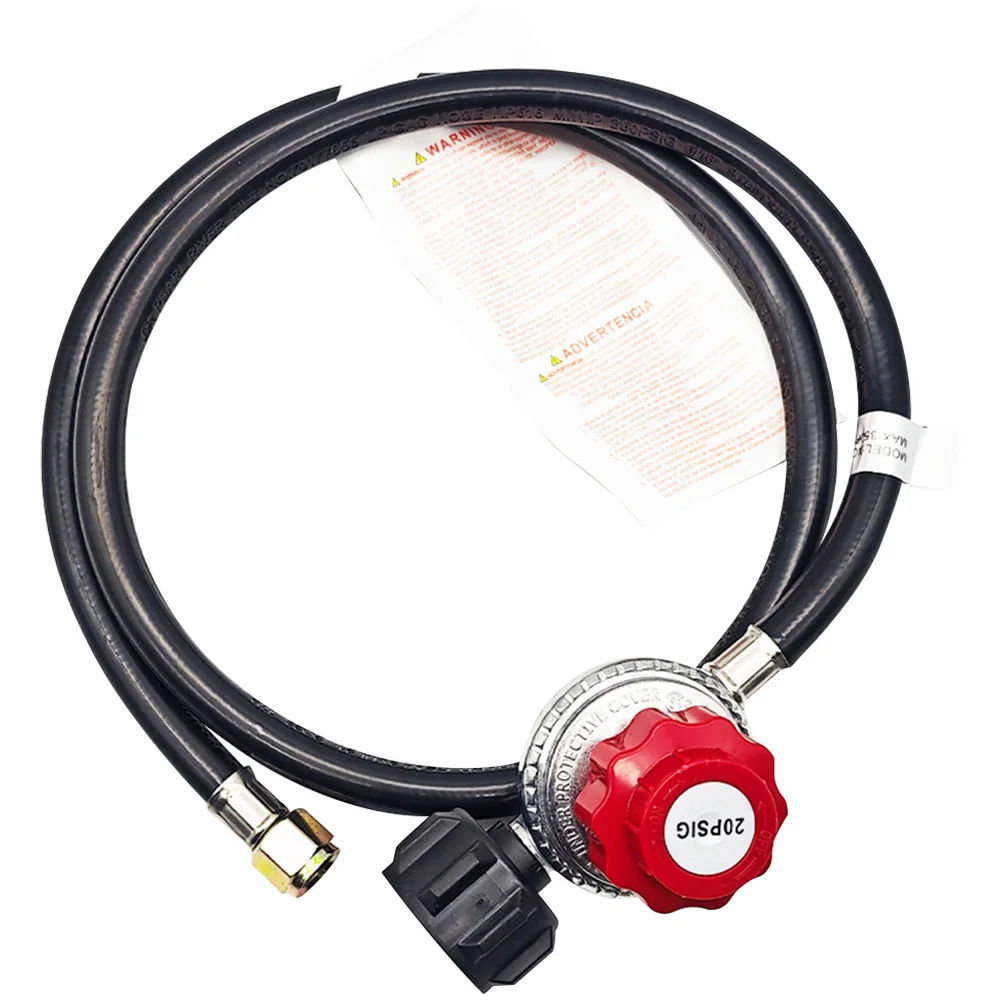 1.5FT High Pressure Propane Regulator and Hose 0-20 PSI Adjustable Grill Connector for Tabletop Grill Fire Pit Table Fish Fryer