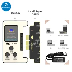 A108 Multi-Function Box Programmer No Soldering Flex Cable for iPhone 8-14Pro Max Dot Matrix Repair Battery Face ID Programmer