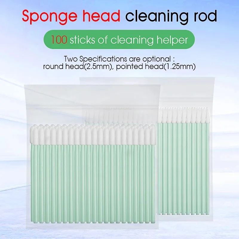 100PCS 광섬유 청소 막대 SC/FC/ST/LC 1.25mm/2.5mm 광섬유 클리너 도구 광섬유 청소 스틱 광섬유 면봉