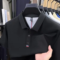 High Quality Men's Short Sleeved T-shirt Men's Lapel Business Casual Polo Shirt 2025 New Top Clothes