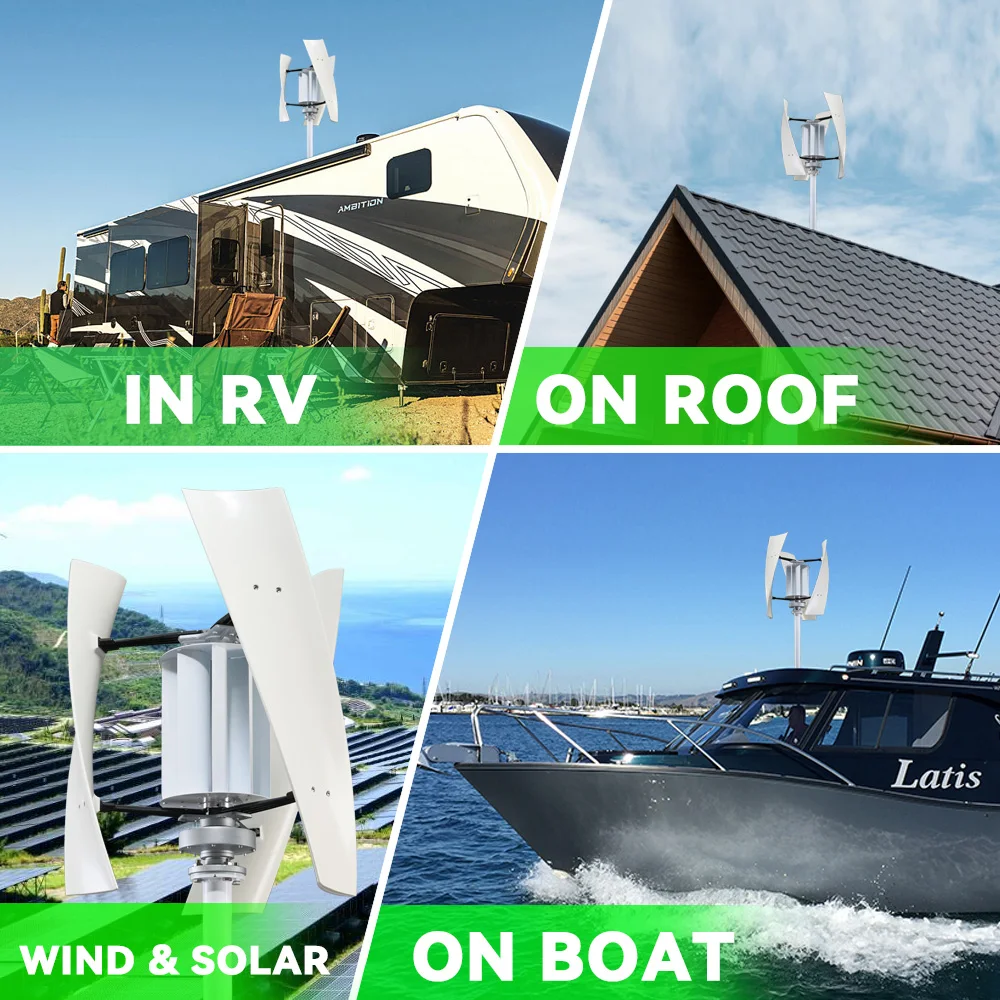 5KW Windmill Wind Generator Turbine Power 5000w 3 Blades 12v 24v 48v With Mppt/Hybrid Charge Controller For Yacht Farm Home Use