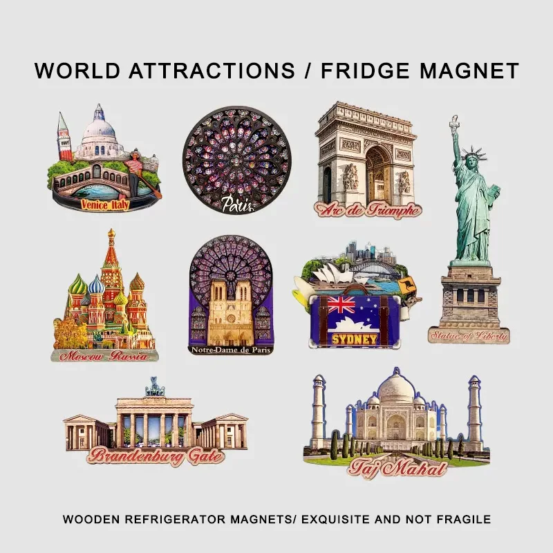 Description Picture 2 of itemWooden Refrigerator Magnets Stickers Gifts English French USA Souvenirs Creative Wooden Refrigerator Magnets Fridge Magnets Kids