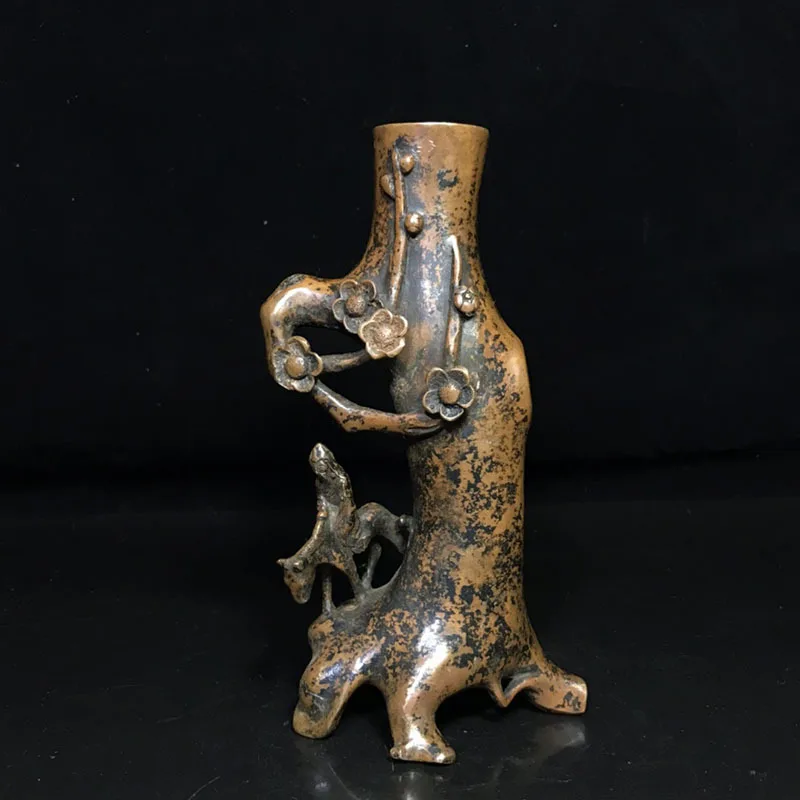 

Античная латунная слива под старым Цветочная вставка для гостиной, кабинета, украшение