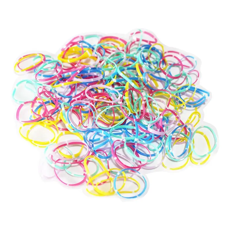 

100pcs Colorful Disposable Hair Bands Scrunchie for Kids Girls Elastic Rubber