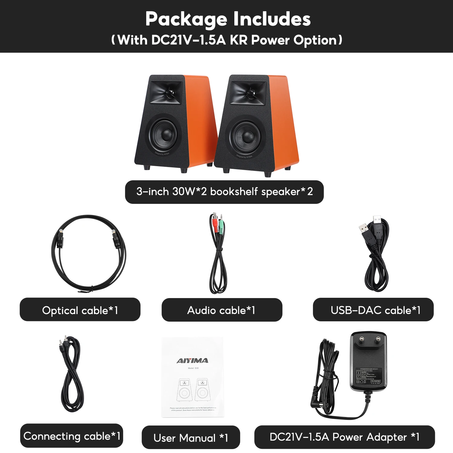 سماعات AIYIMA S30 ستيريو 2.0 بقوة 100 واط مع بلوتو...