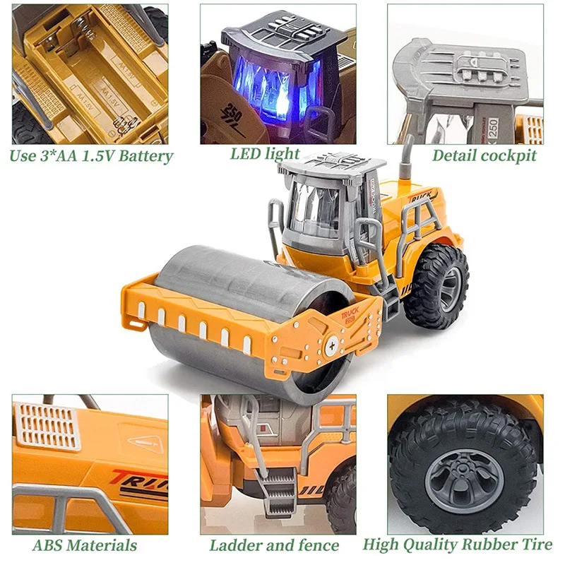 Rc Car Toys Truck 1:30 Wheel Shovel Loader 6CH 4WD Metal Remote Control Bulldozer Construction Vehicles For Boys Hobby Toy Gifts 5