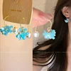 French Vintage Pearl Earrings For Women Osmanthus Long Layered Tassel Hypoallergenic Lightweight Jewelry Party Gift