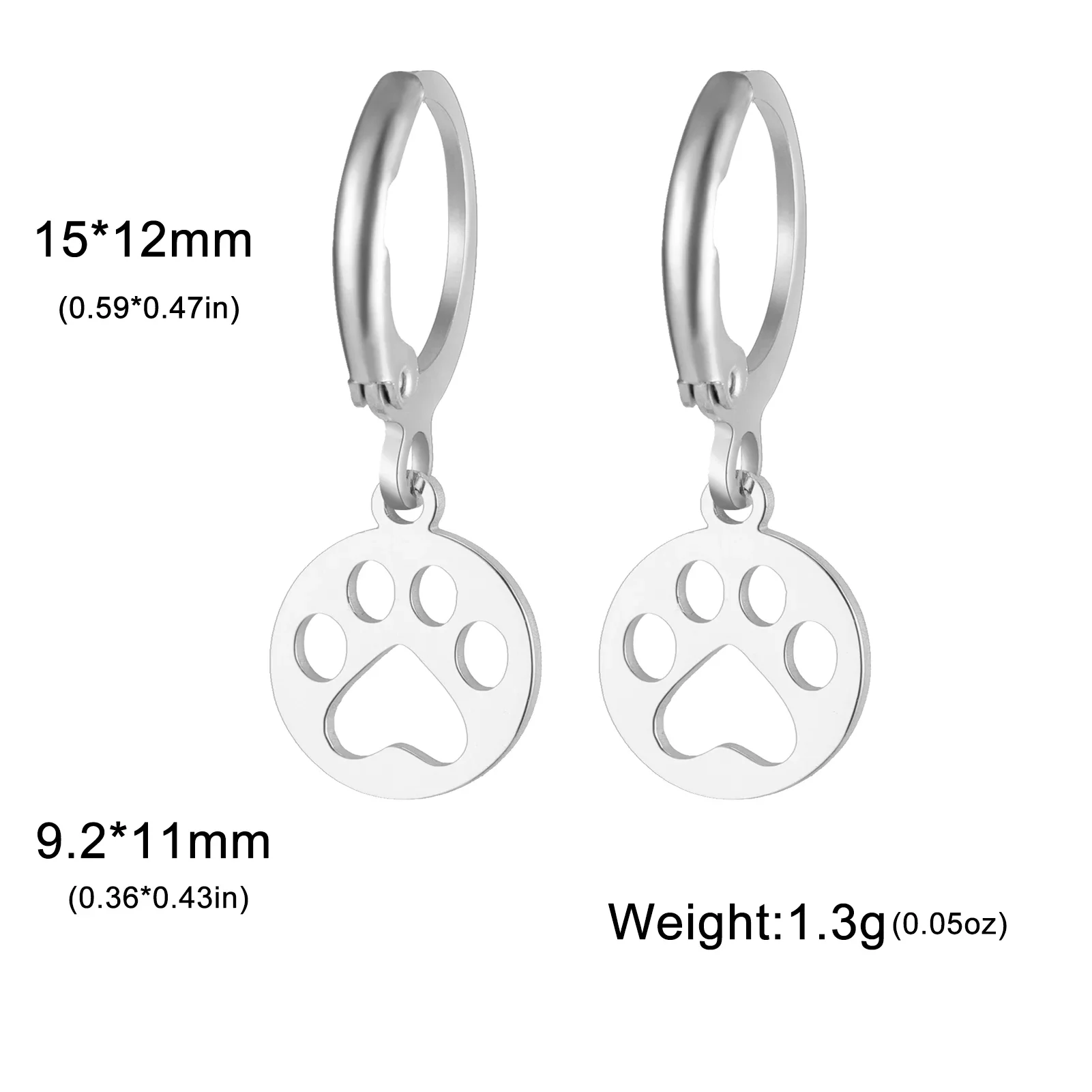 Boucles D’oreilles Empreinte Patte – Argent Plaqué Or Jaune 18 Carats – Jewellerybox