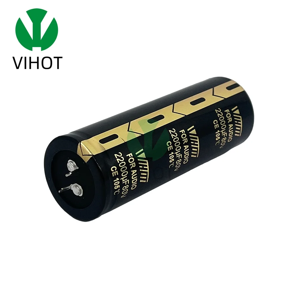 2Pcs VIHOT Audio Electrolytic Capacitor 80V 22000UF For Audio Hifi Amplifier High Frequency Low ESR Speaker