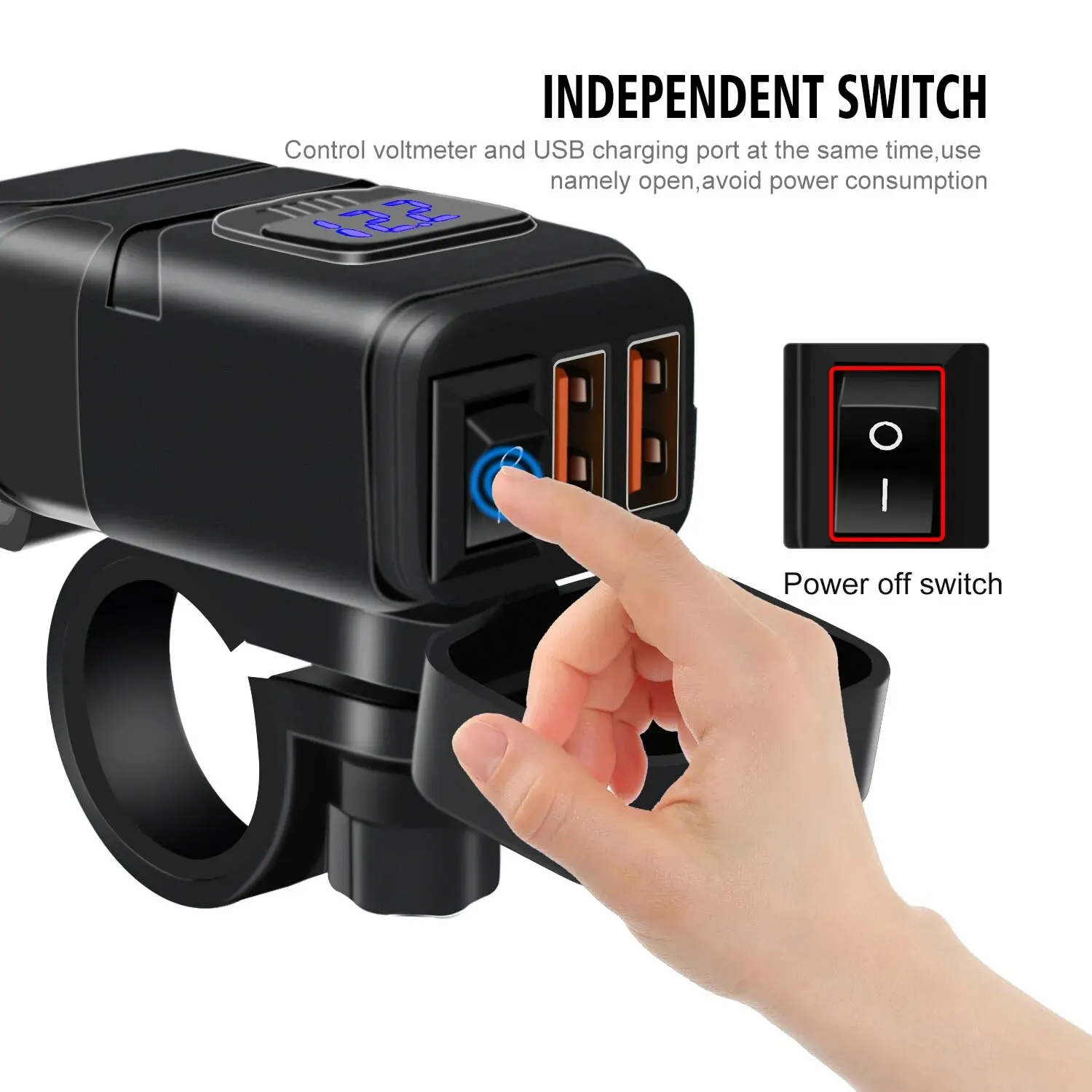 RapidCharge 12V USB Power Adapter for Motorcycles - Digital Charging Solution for Motorbike Accessories