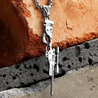 AWM Sniper Gun Stainless Steel Jewelry Fashion Men Necklaces With Pendant For Male Women Punk HipHop Accessories Gifts Wholesale 1