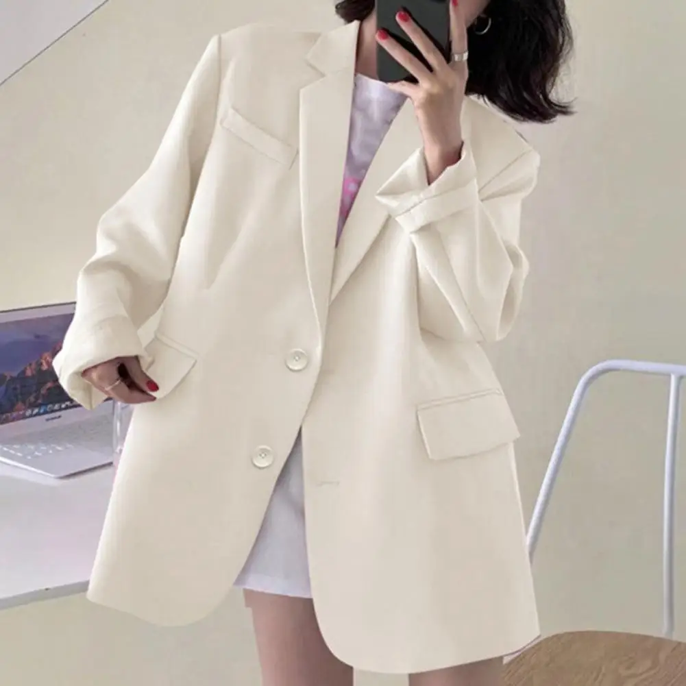 

Women Blazer Chic Office Lady Solid Color Formal Suit Coat Blazer Windproof Suit Jacket