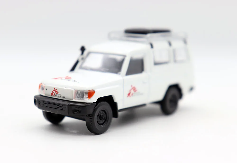 

NEW 1/64 Scale 4WD Vehicle of Medecins Sans Frontieres Simulation Miniature Car Diecast toys For Collection Gift