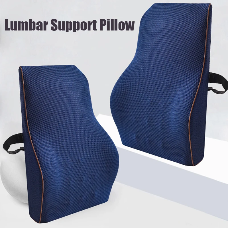 Memory Foam Lumbar Support Pillow Ergonomic Line Lumbar Pillow Low Back  Pain Relief For Car Seat Office Chair - AliExpress