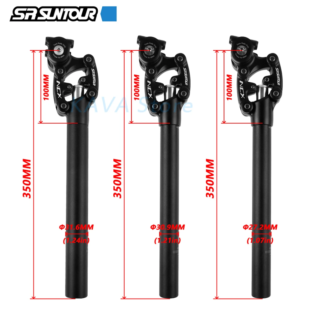 SR Suntour SP12-NCX Gefederte Sattelstütze, 30,9 x 350 mm