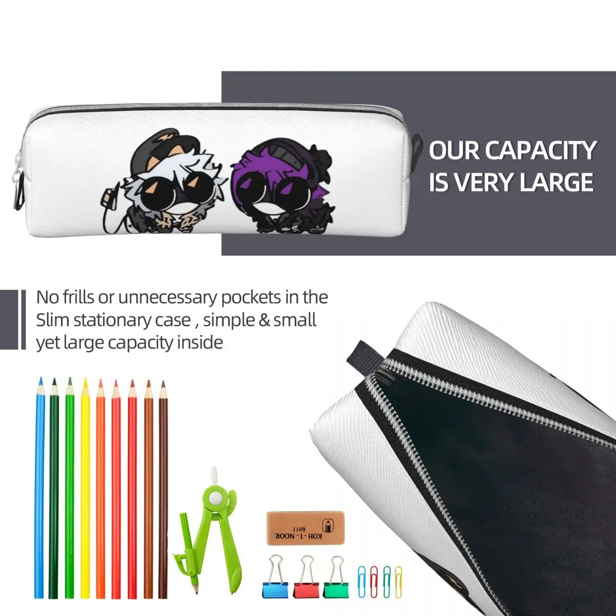 Uzi Doorman Murder Drones Pencil Cases Pencilcases Pen Box for Girls Boys Large Storage Bag School Supplies Gifts Stationery