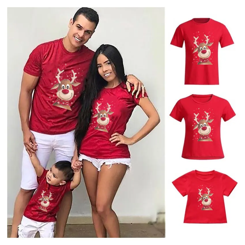 Matching Tshirts Outfit Pajamas Sleepwear Christmas Reindeer Family