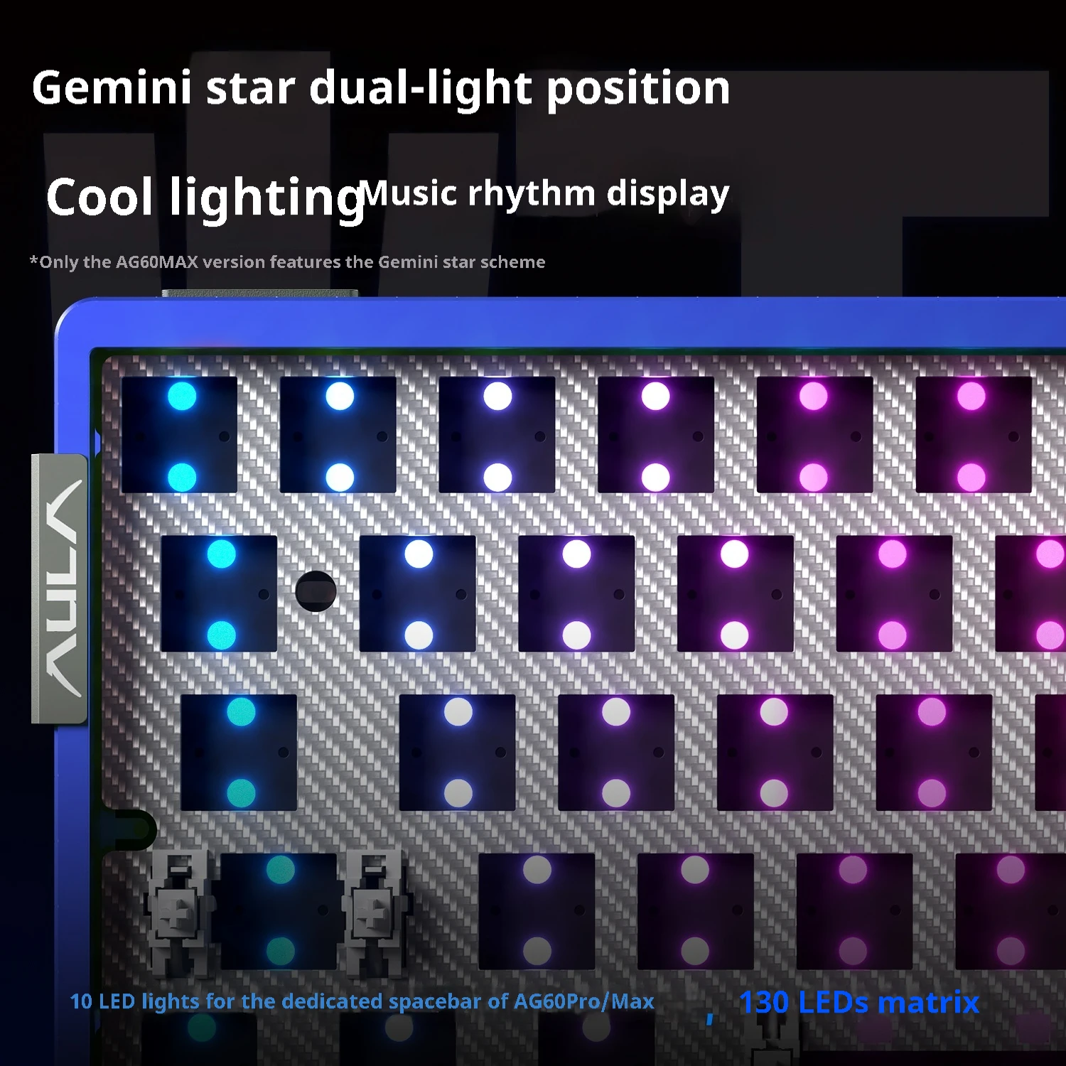 AULA AG60 Max 게이밍 키보드 FR4 플레이트 0.001mm RT DKS SOCD MT TGL 다이나믹 RGB 듀얼 RGB 조명 핫스왑 가능 듀얼 MCU 낮은 지연 시간