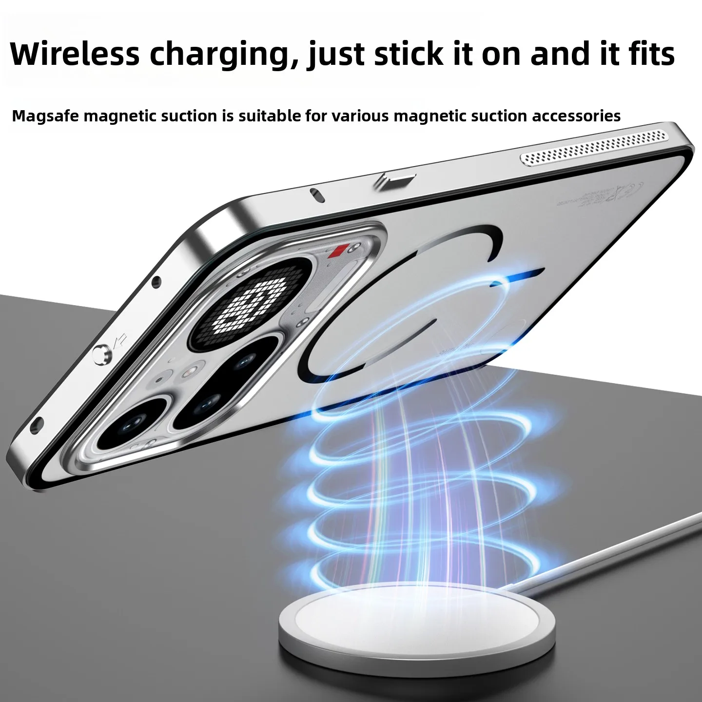 Sleek Magnetic Protective Case with Metal Back Plate and Acrylic Cover