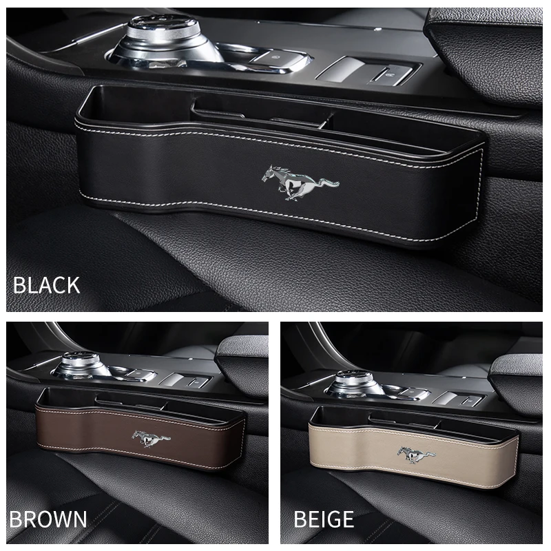 Leather Car Seat Organizer Car Gap Storage Box Storage Holder For Ford Mustang 2022 Shelby Gt