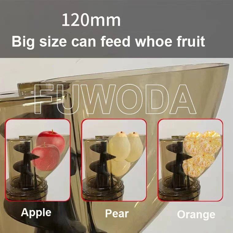 Commercial Use Big Power 1200W Large Inlet Slow Juicer Machine Whole Fruit Apple Pear Orange Cold Press Stainless Steel 4