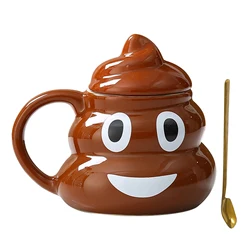 Naughty Prank Ceramic Coffee Mug with Spoon - Fun Gift for Home or Office, 480ml (Style B1)