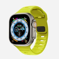 Premium Silicone Apple Watch Band Replacement - Multiple Sizes Available - 38mm 40mm 41mm (Yellow)